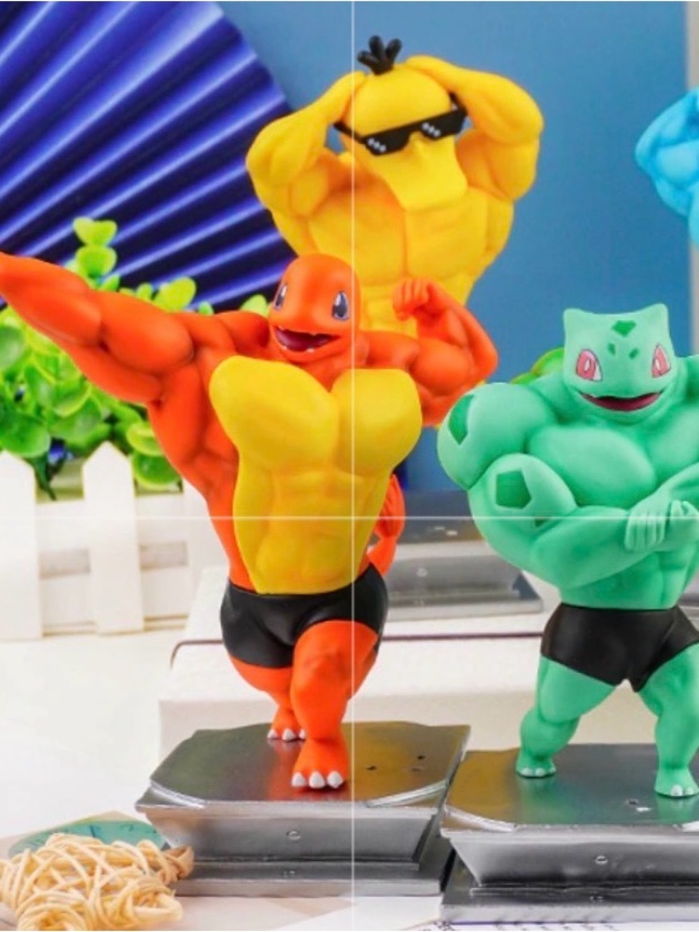 Muscular Pokemon Collectible Figure - Yellow Pikachu (Set of 3)